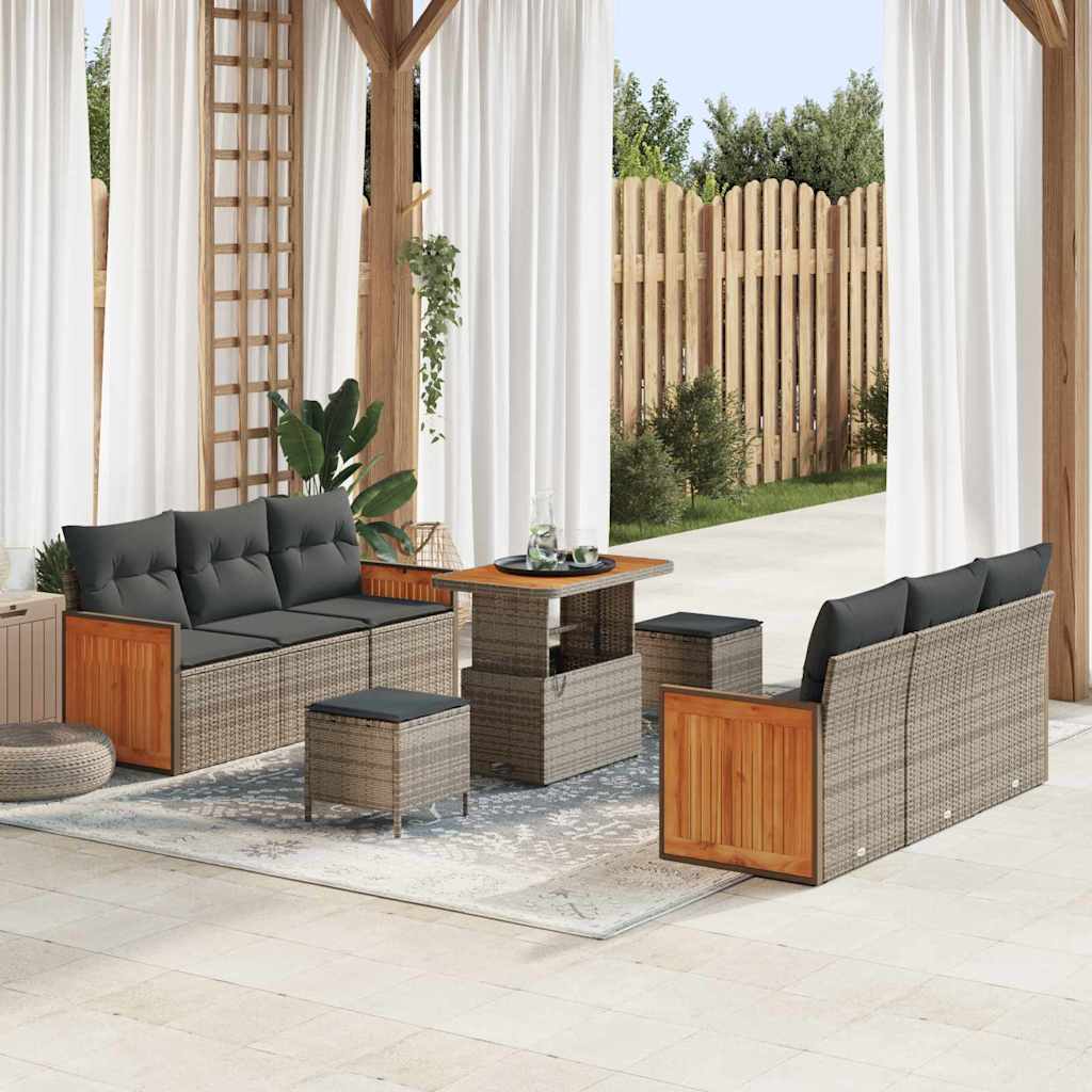 JUNG Vida Gartensofa-set mit Kissen 9 pcs Grau