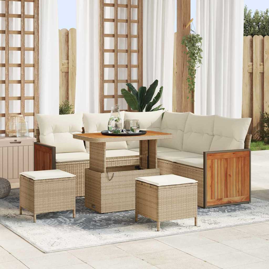 JUNG Vida Gartensofa-set mit Kissen 8 pcs Beige und Creme