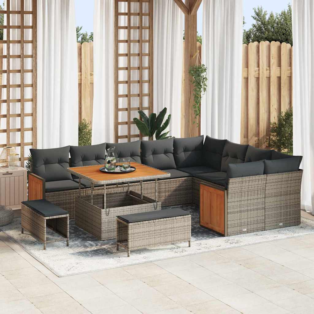 JUNG Vida Gartensofa-set mit Kissen 12 pcs Grau