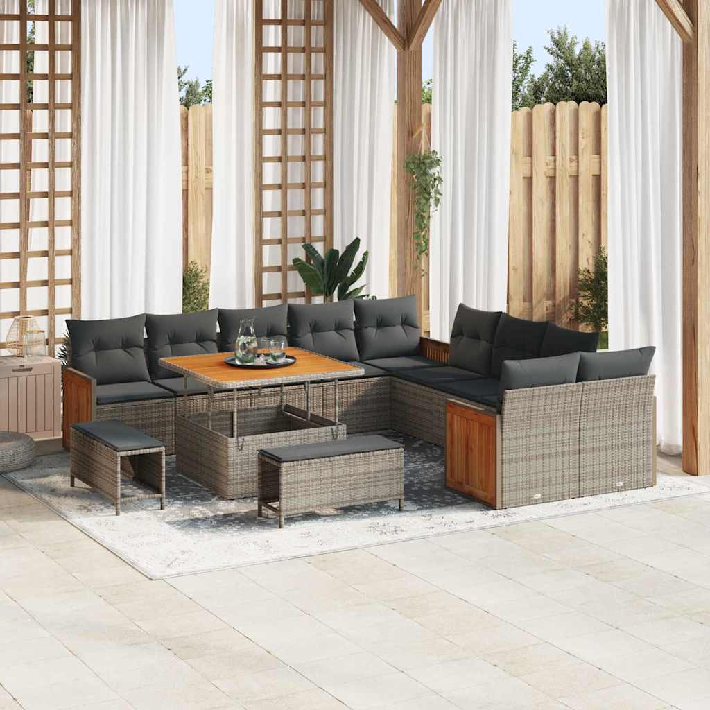 JUNG Vida Gartensofa-set mit Kissen 13 pcs Grau