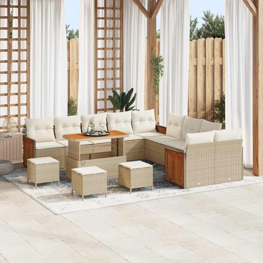 JUNG Vida Gartensofa-set mit Kissen 14 pcs Beige und Creme