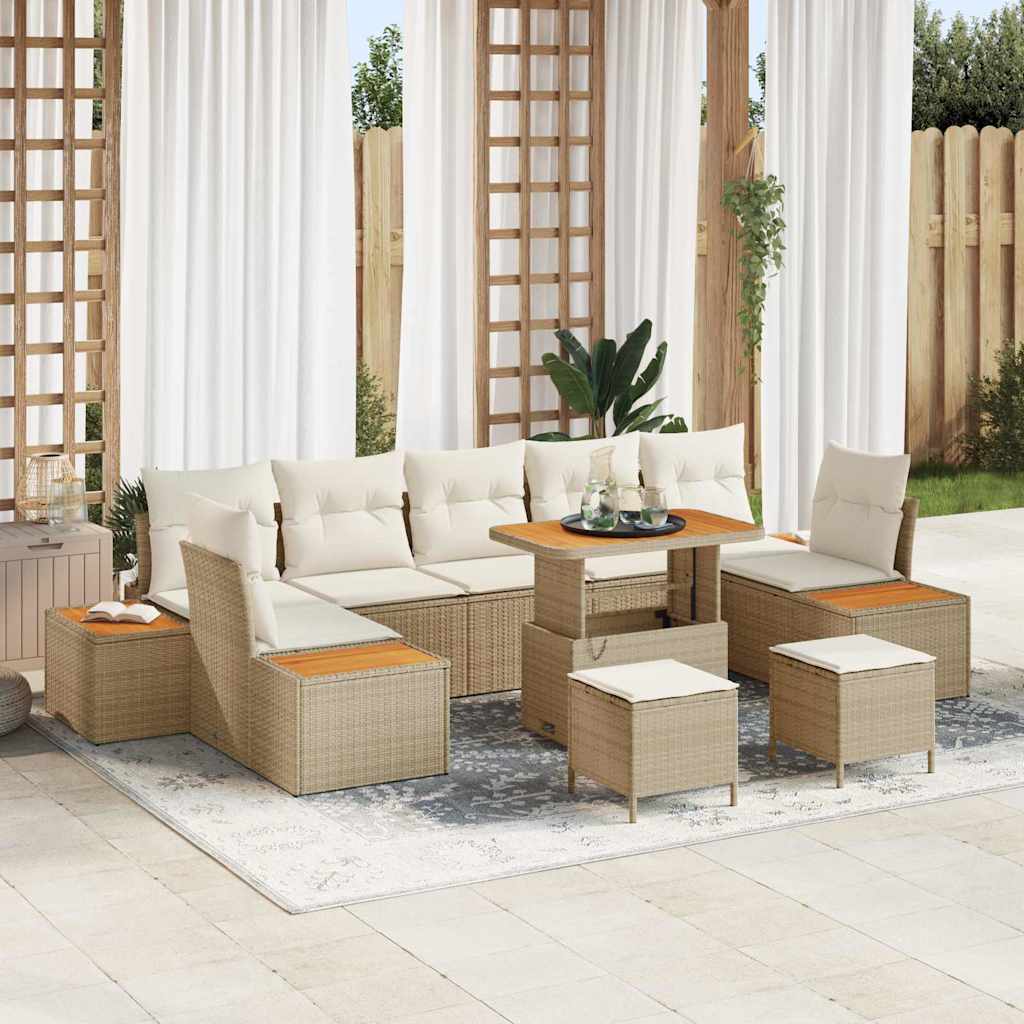 JUNG Vida Gartensofa-set mit Kissen 10 pcs Beige und Creme
