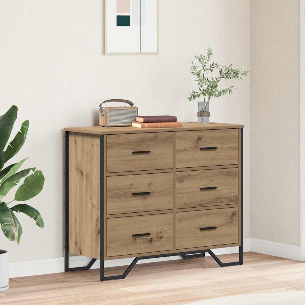 JUNG Vida Kommode mit Schubladen 2 pcs Artisan-Eiche 91 x 35,5 x 74,5 cm