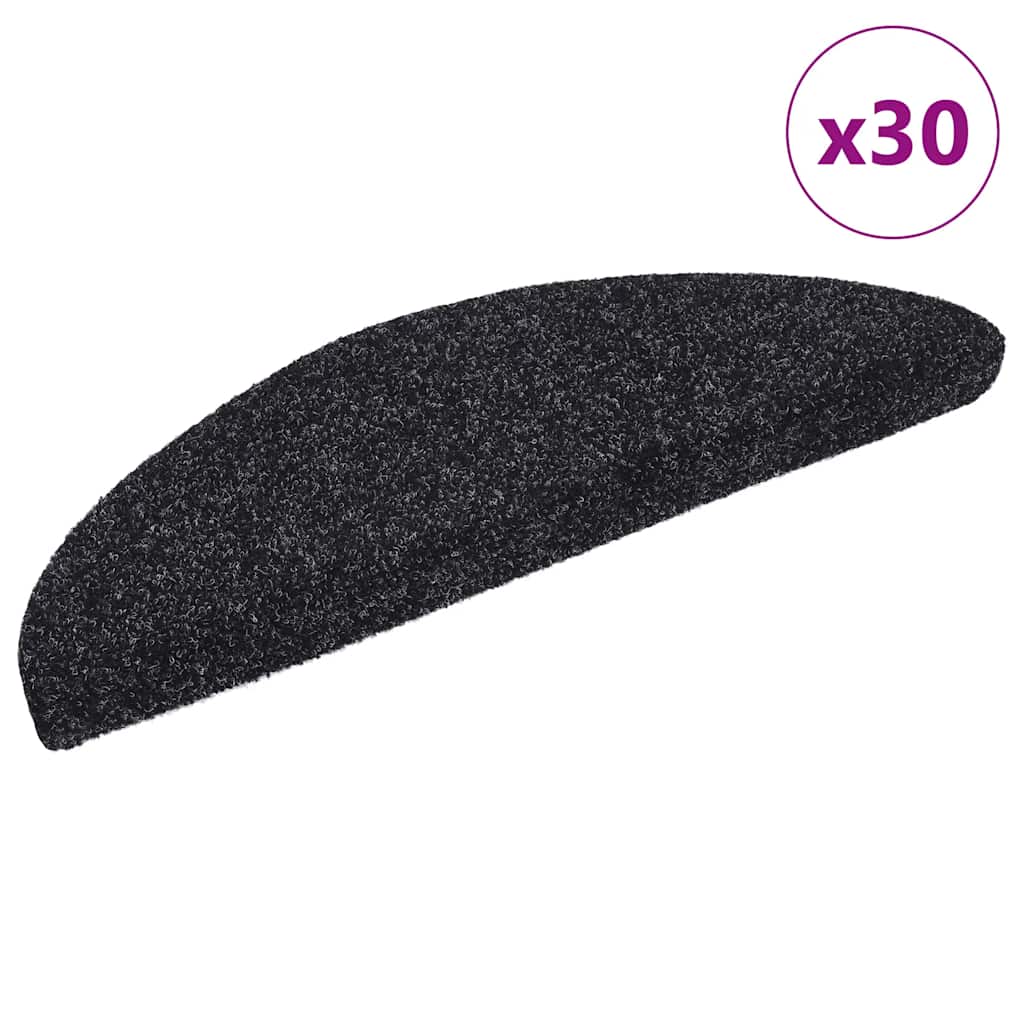 JUNG Vida Stufenmatten Selbstklebend 30 Stk. 56x17x3 cm Schwarz Halbrund