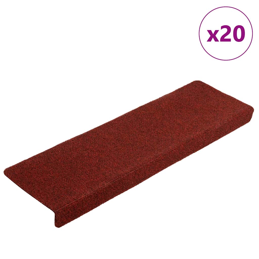 JUNG Vida Stufenmatten Selbstklebend 20 Stk. 65x21x4 cm Bordeauxrot Rechteckiger Rand