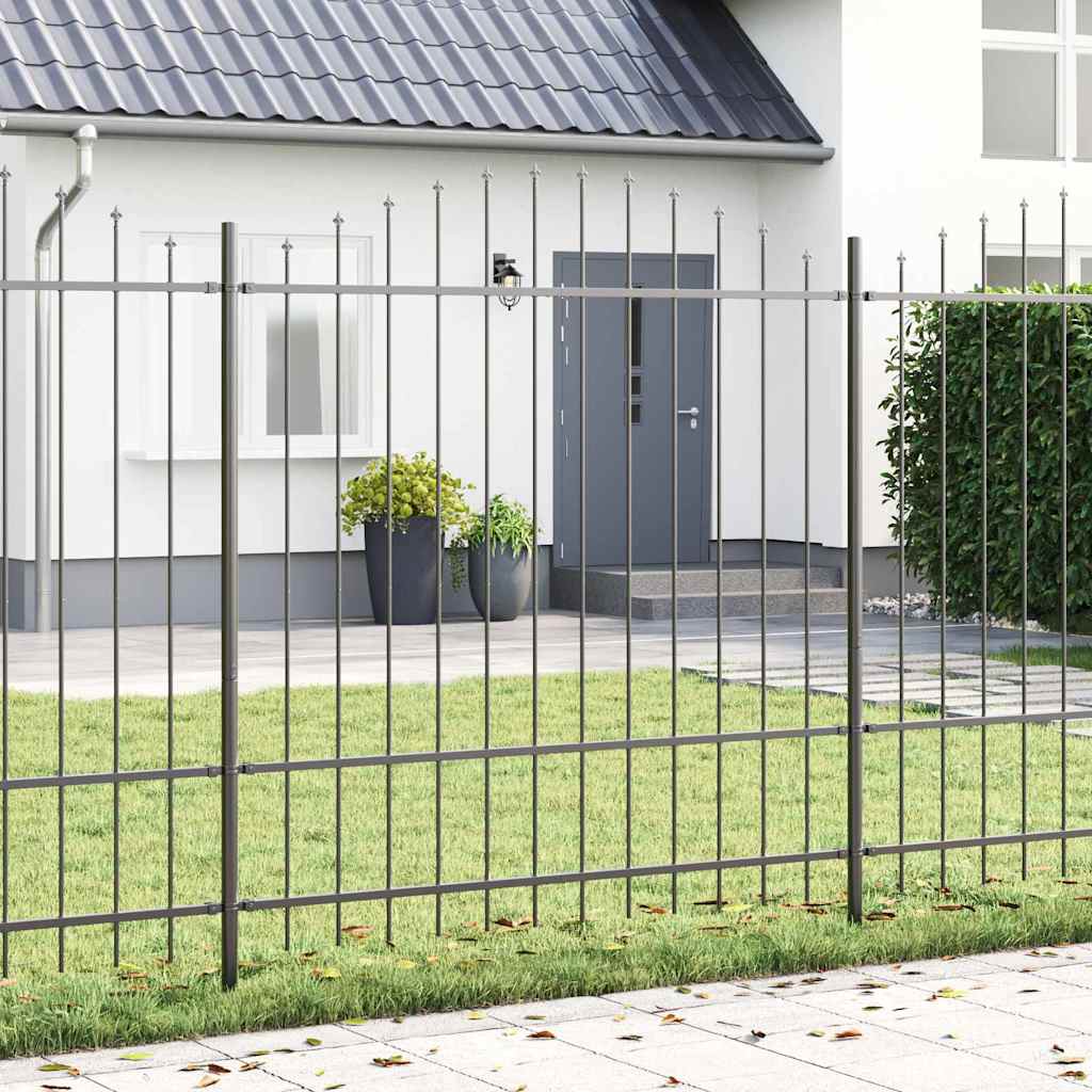 JUNG Vida Gartenzaun 6 pcs Grau 170 x 215 cm Pulverbeschichteter Stahl