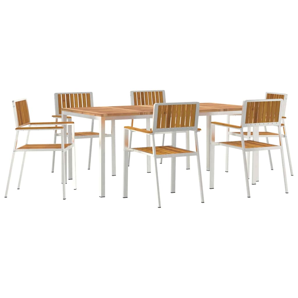 JUNG Vida Outdoortisch-Set 7 pcs Braun Massivholz Akazie