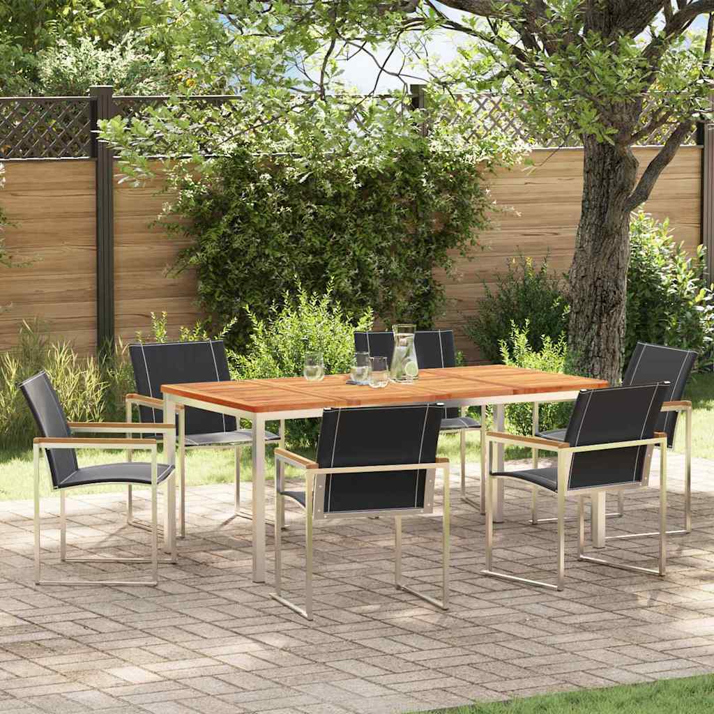 JUNG Vida Garten Essgruppe 7 pcs Braun Massivholz Akazie