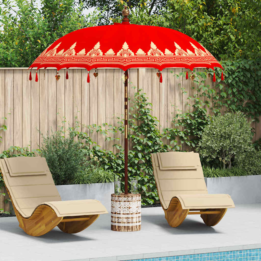JUNG Vida Balinesischer Sonnenschirm mit Sockel Rot 215 x 215 x 260 cm