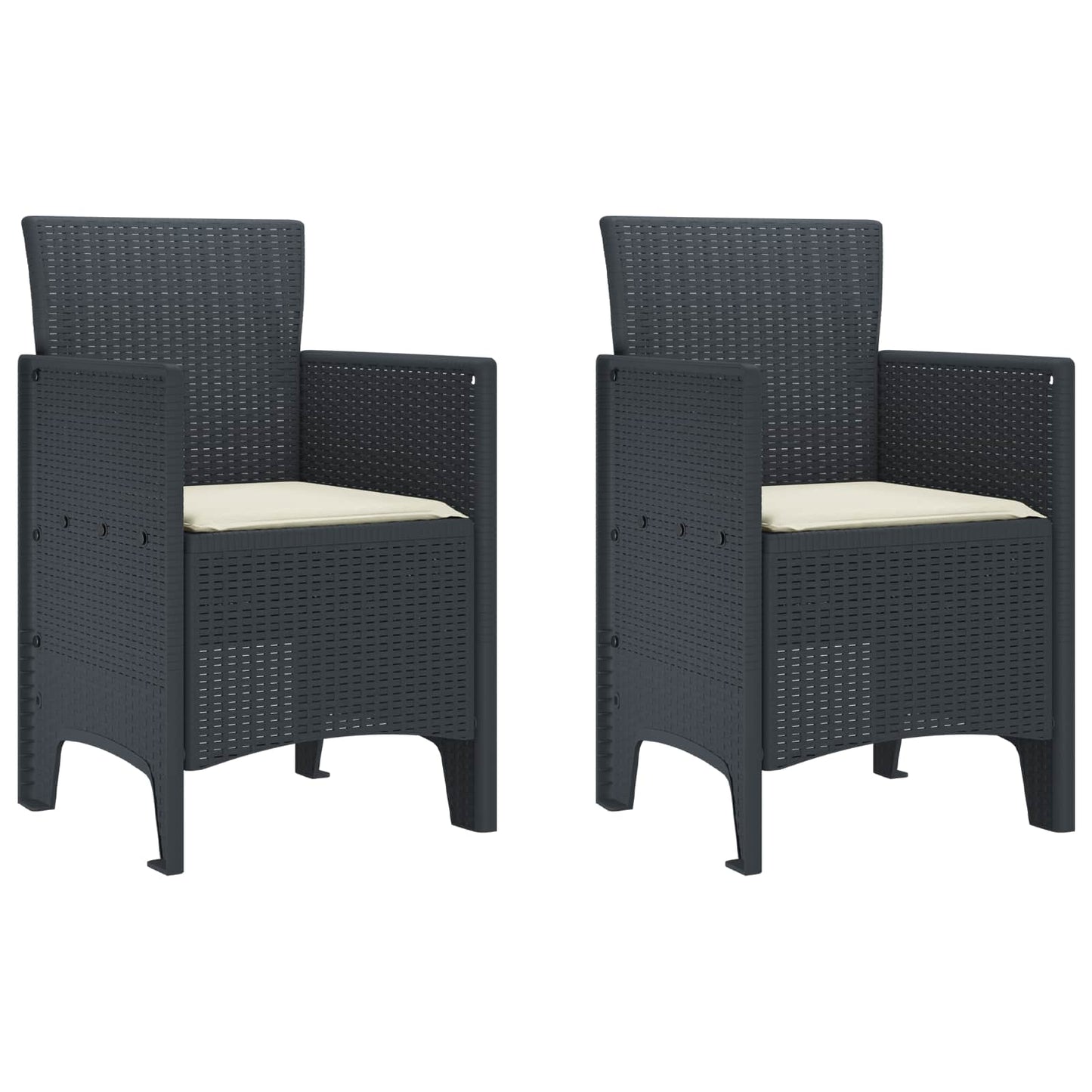 JUNG Vida Gartenstuhl 2 pcs Anthrazit 53 x 49 x 85 cm Polypropylen