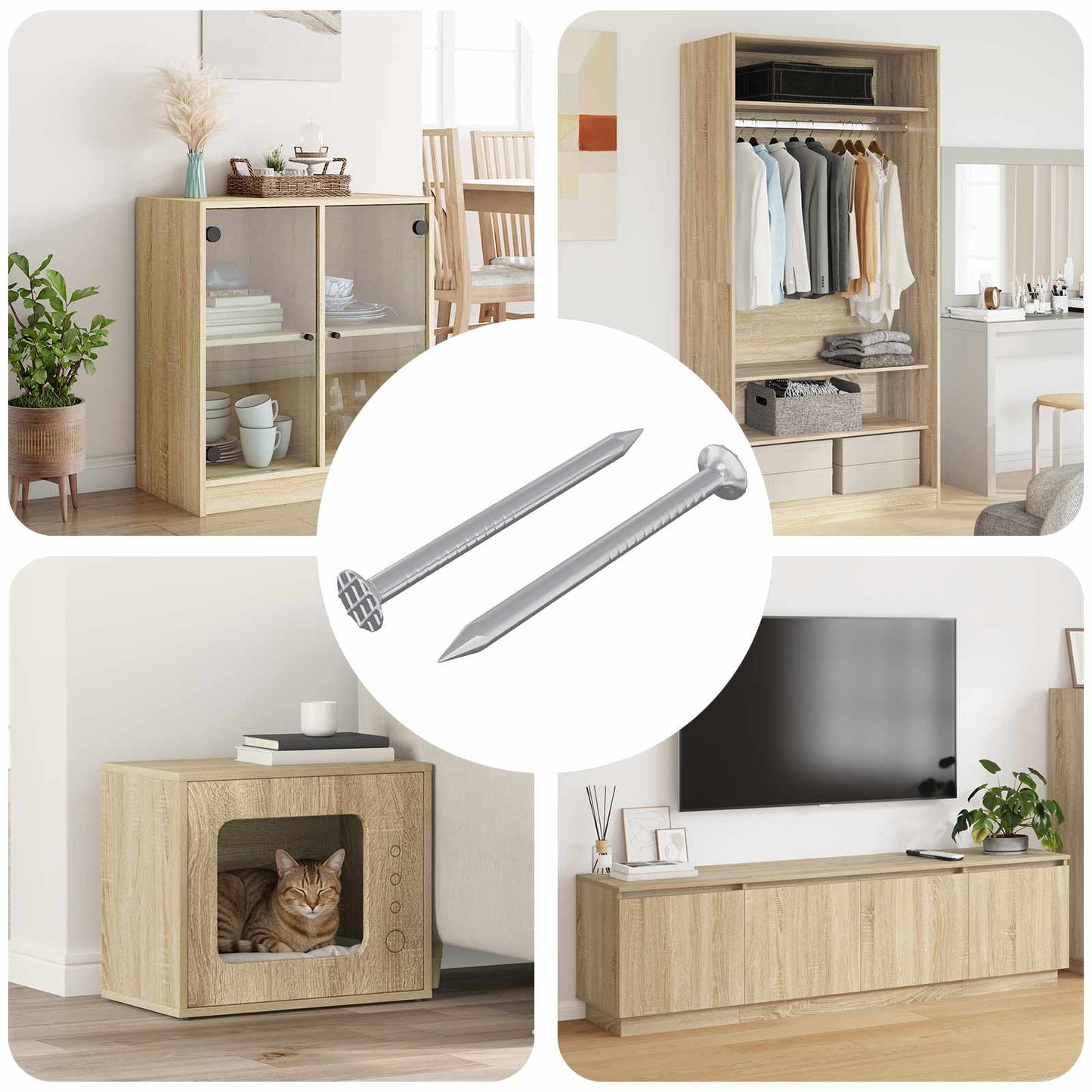 JUNG Vida Nägel für Holz 2 pcs Silber Ø 3 x 15 mm Metall