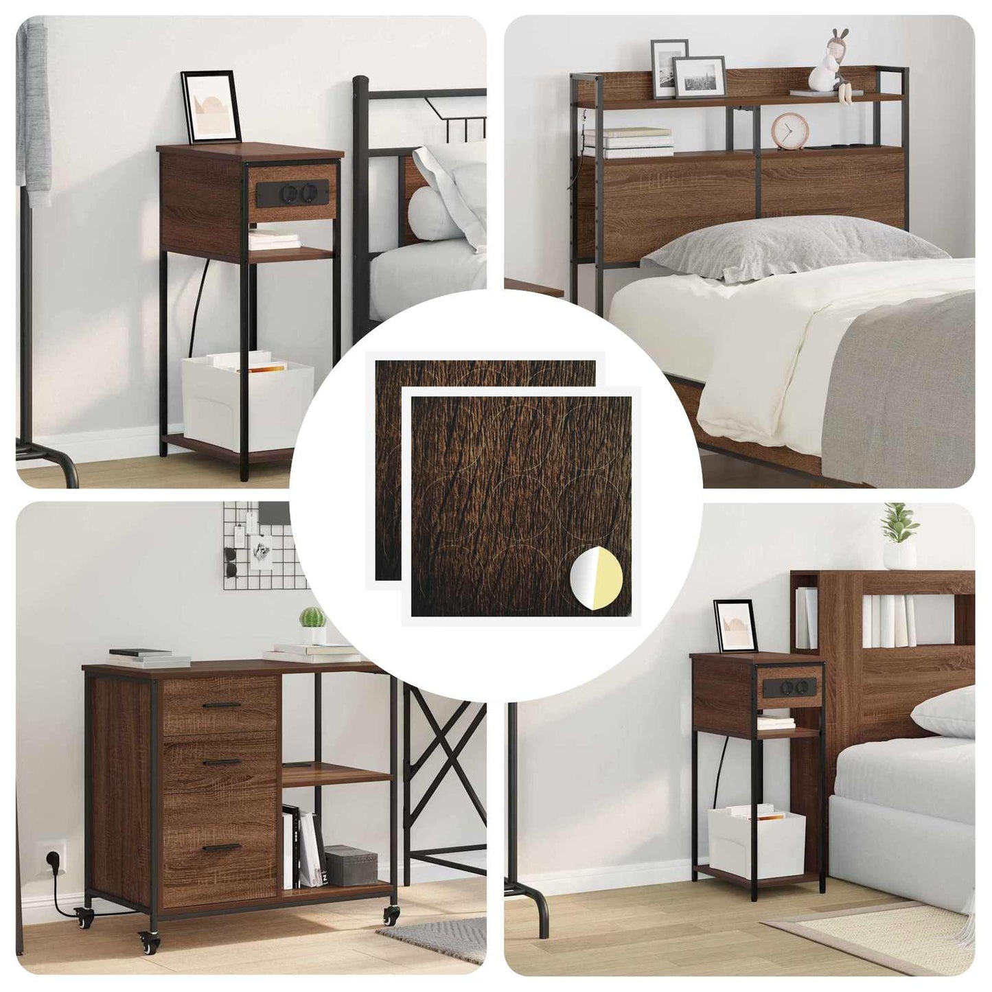 JUNG Vida Selbstklebende Schraubenabdeckung 2 pcs Braun Eichen-Optik