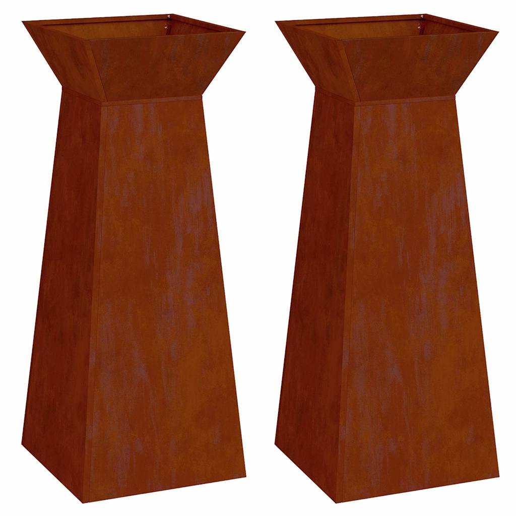 JUNG Vida Säulen Pflanzer 2 pcs Silber 40 x 40 x 100 cm Wetterfeststahl