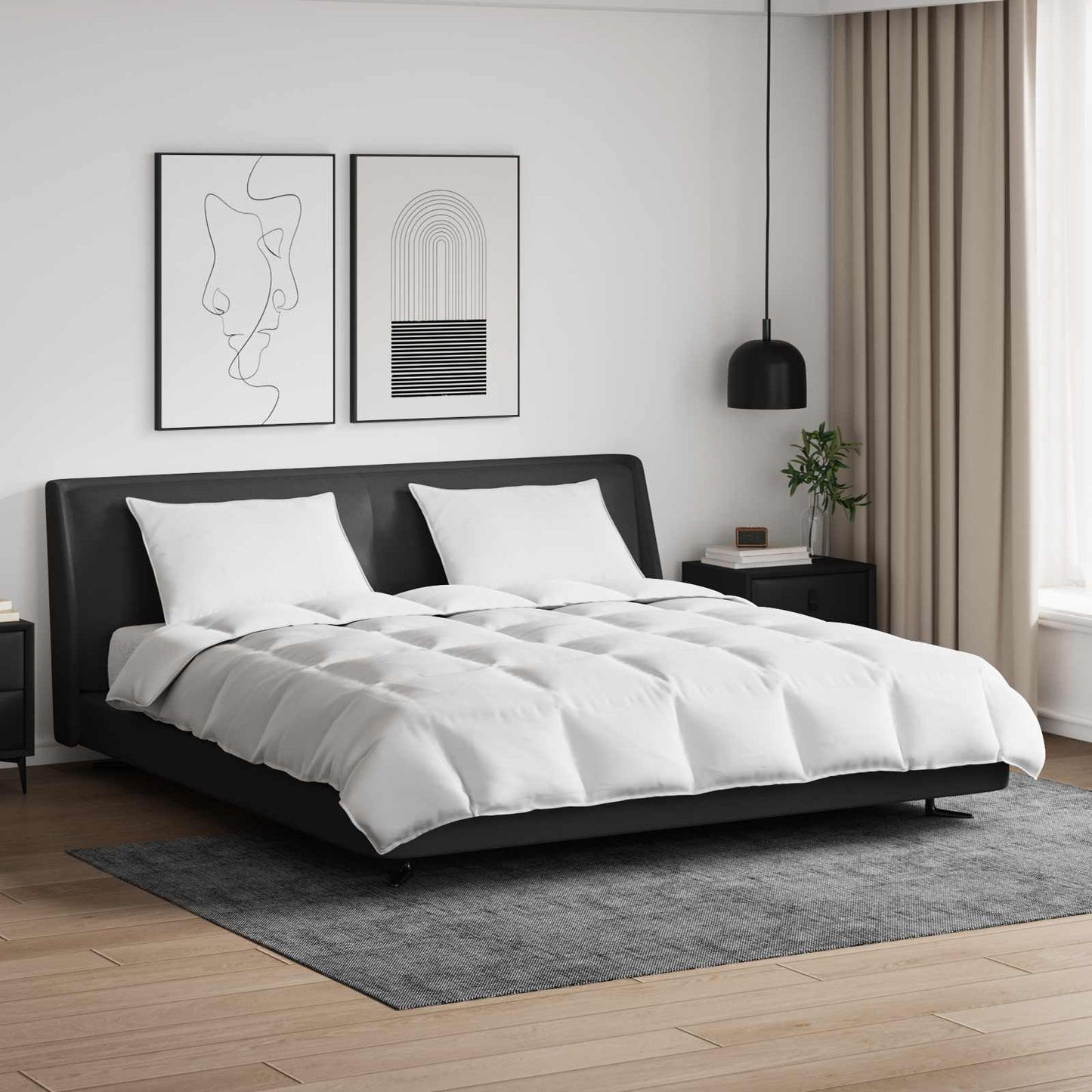 JUNG Vida Bettdecken Set mit Kissen 3 pcs Weiß Daunenfeder