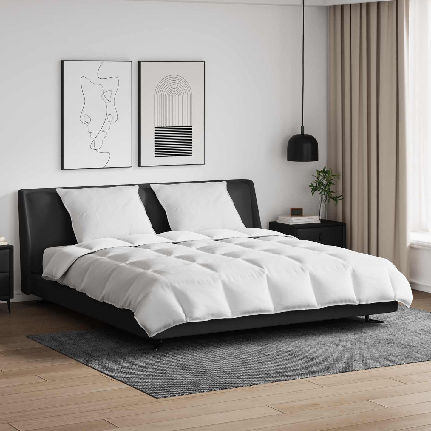 JUNG Vida Bettdecken Set mit Kissen 3 pcs Weiß Daunenfeder