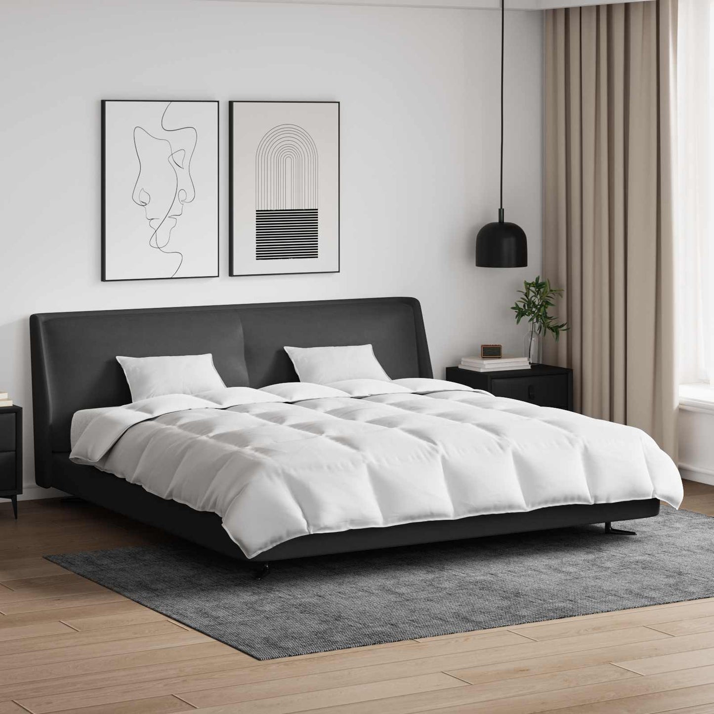 JUNG Vida Bettdecken Set mit Kissen 3 pcs Weiß Daunenfeder