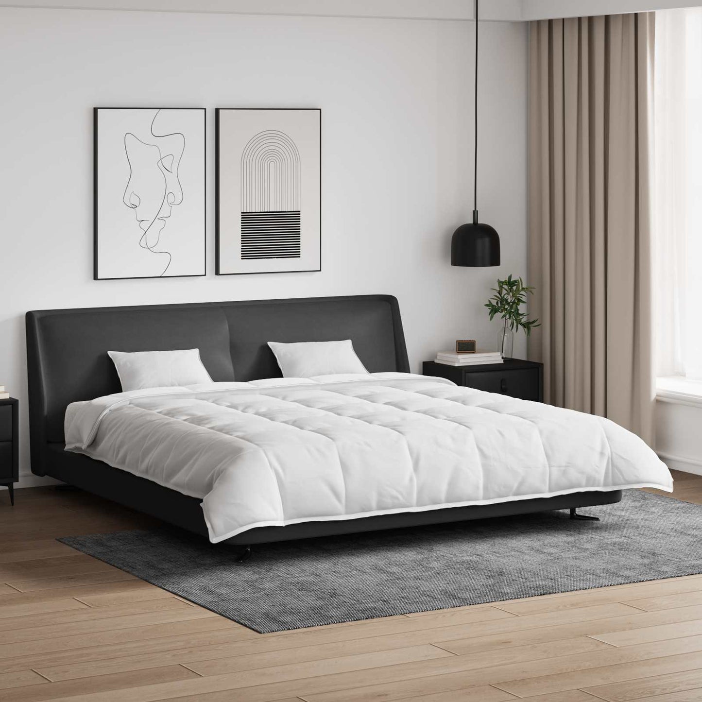 JUNG Vida Bettdecken Set mit Kissen 3 pcs Weiß Daunenfeder