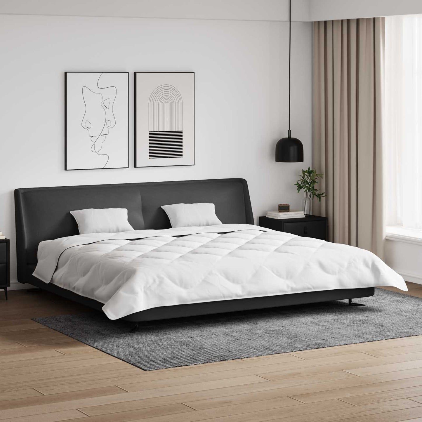 JUNG Vida Decke mit Kissen 3 pcs Weiß Mikrofaser und Daunenfedern