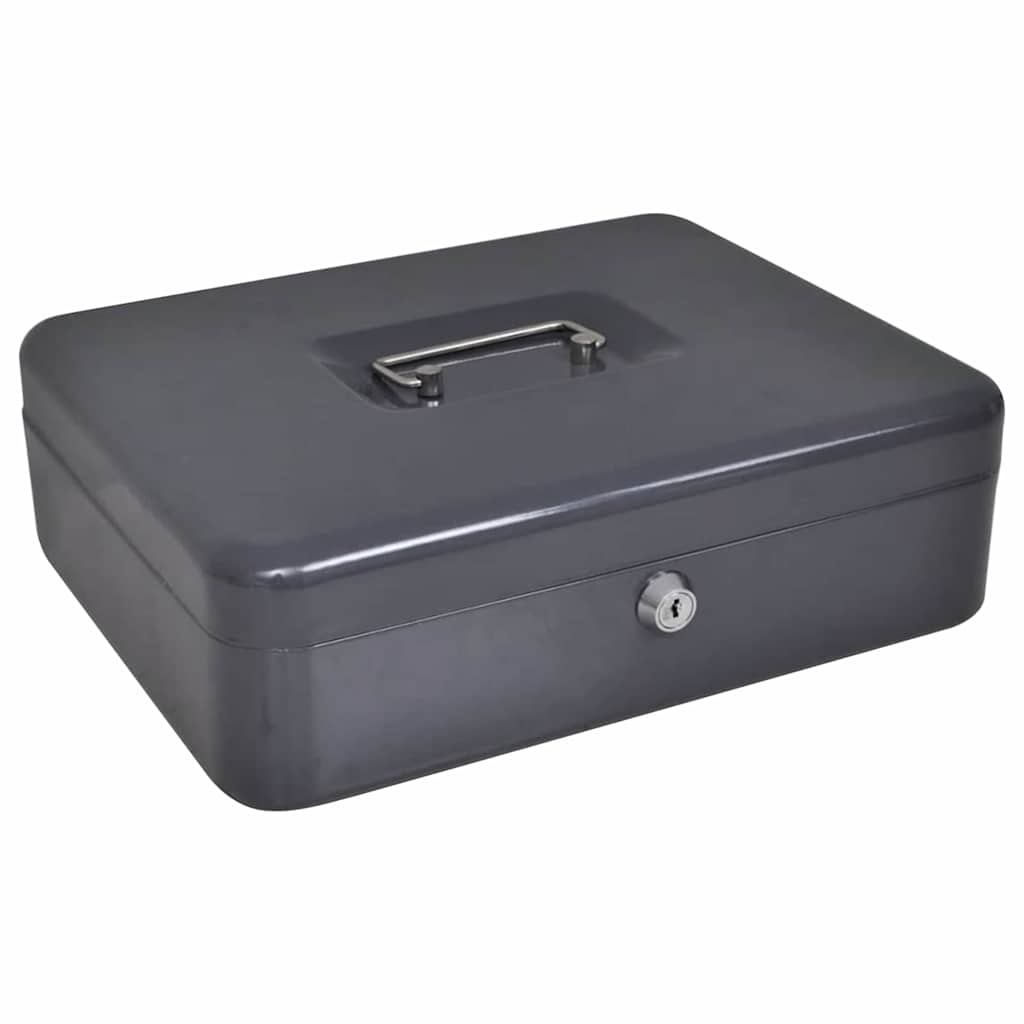 JUNG Vida Geldbox mit Schloss Dunkelgrau 30 x 24 x 9 cm Stahl