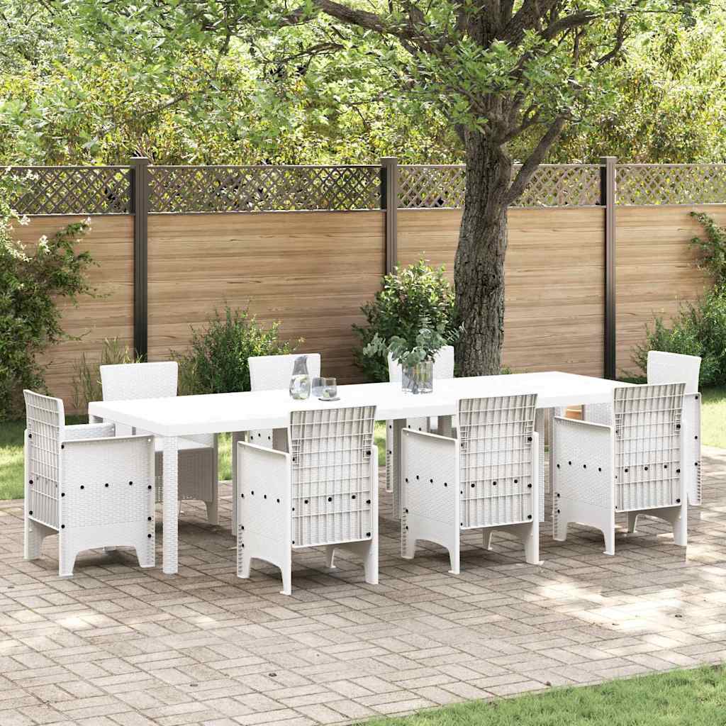 JUNG Vida Gartentisch Weiß 300 x 100 x 73 cm Poly-Rattan