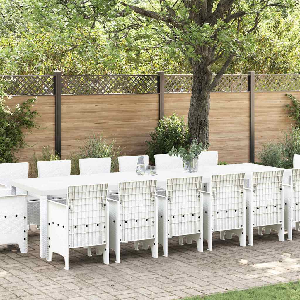 JUNG Vida Garten Essgruppe 15 pcs Weiß Polt Rattan