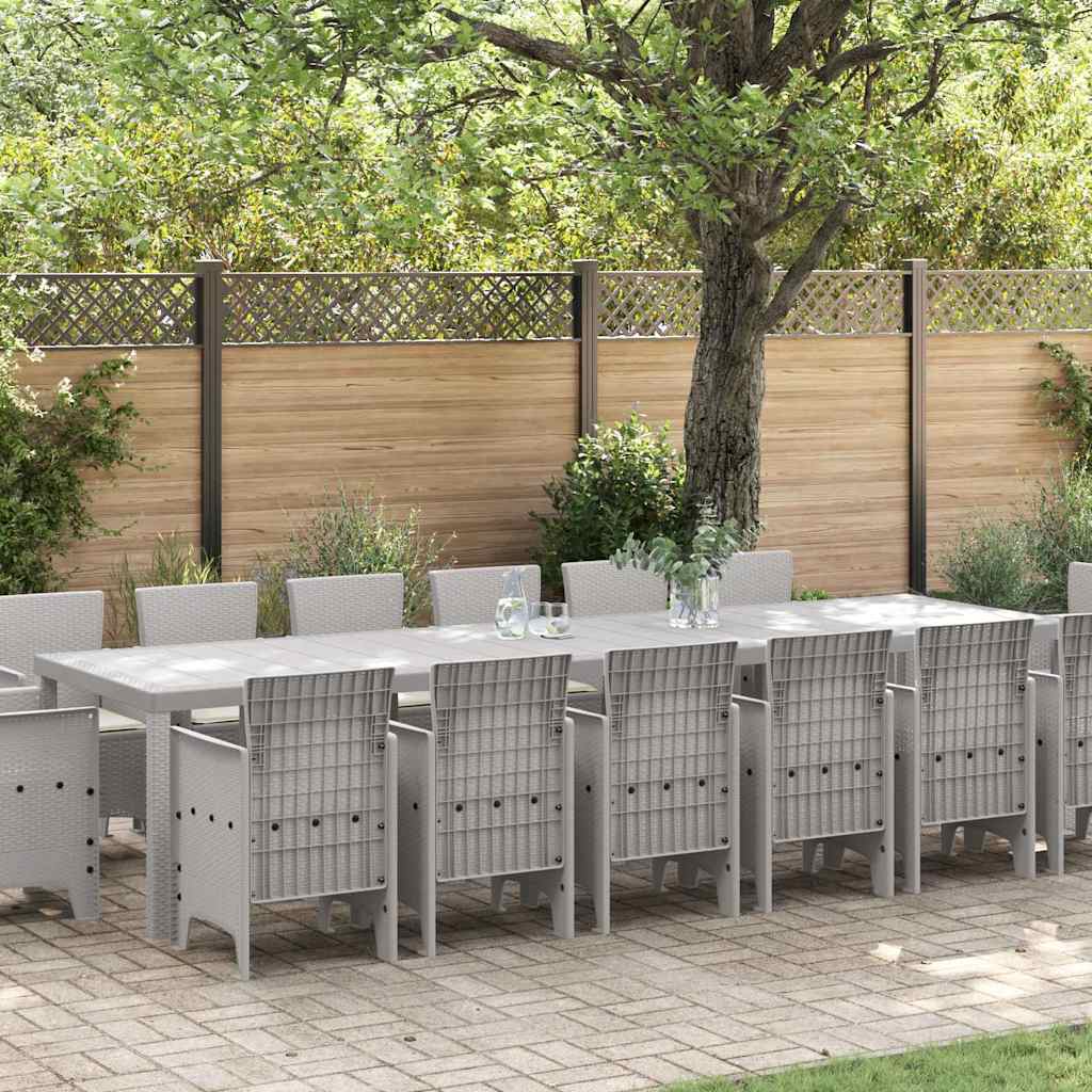 JUNG Vida Garten Essgruppe 15 pcs Hellgrau Polt Rattan