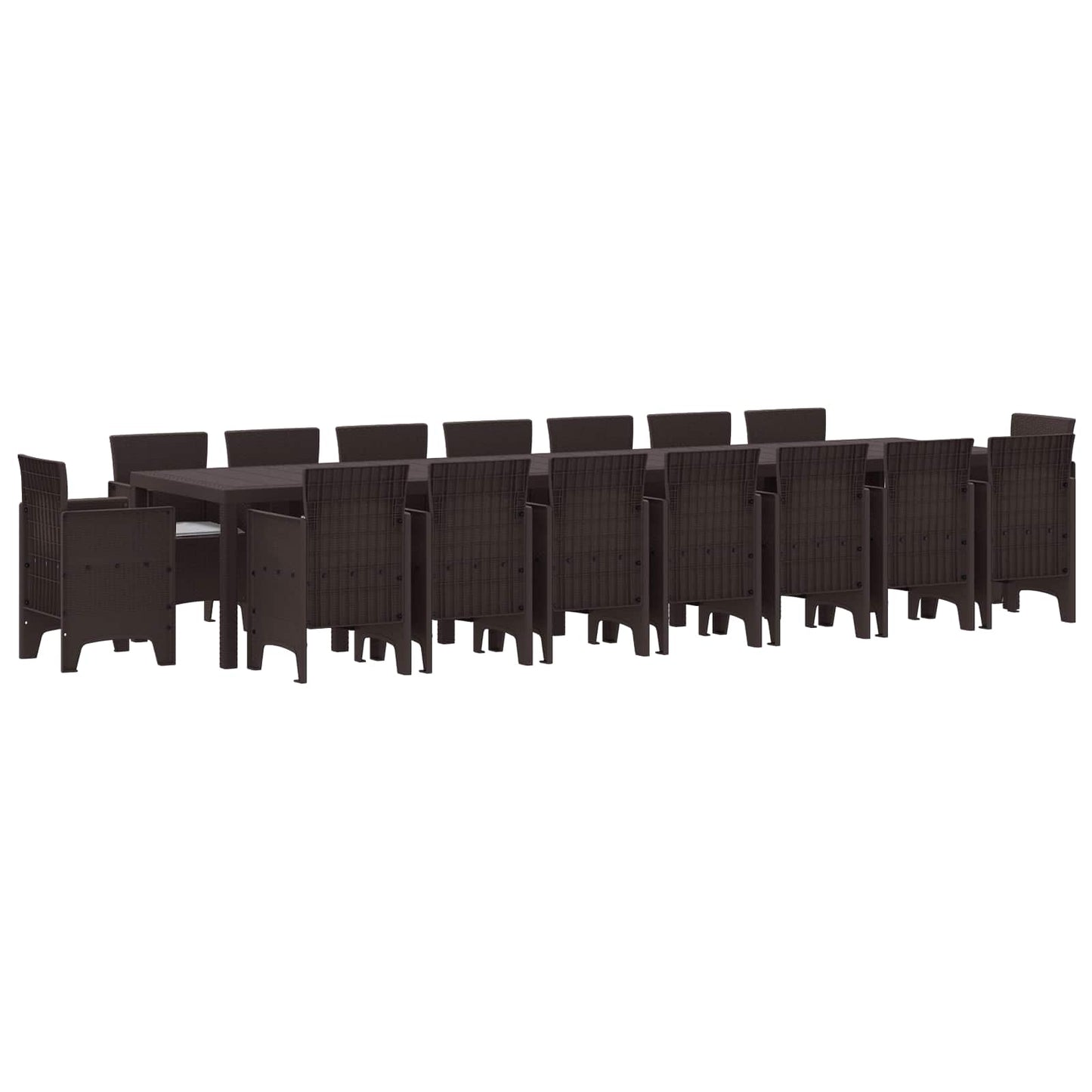 JUNG Vida Garten-Esszimmergarnitur mit Kissen mit Kissen 17 pcs Braun PP