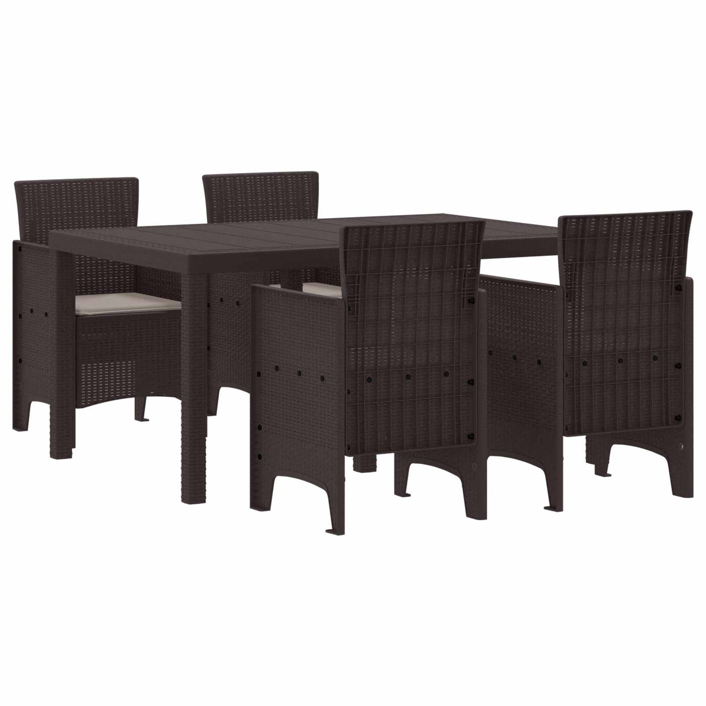 JUNG Vida Garten Essgruppe 5 pcs Braun Polt Rattan