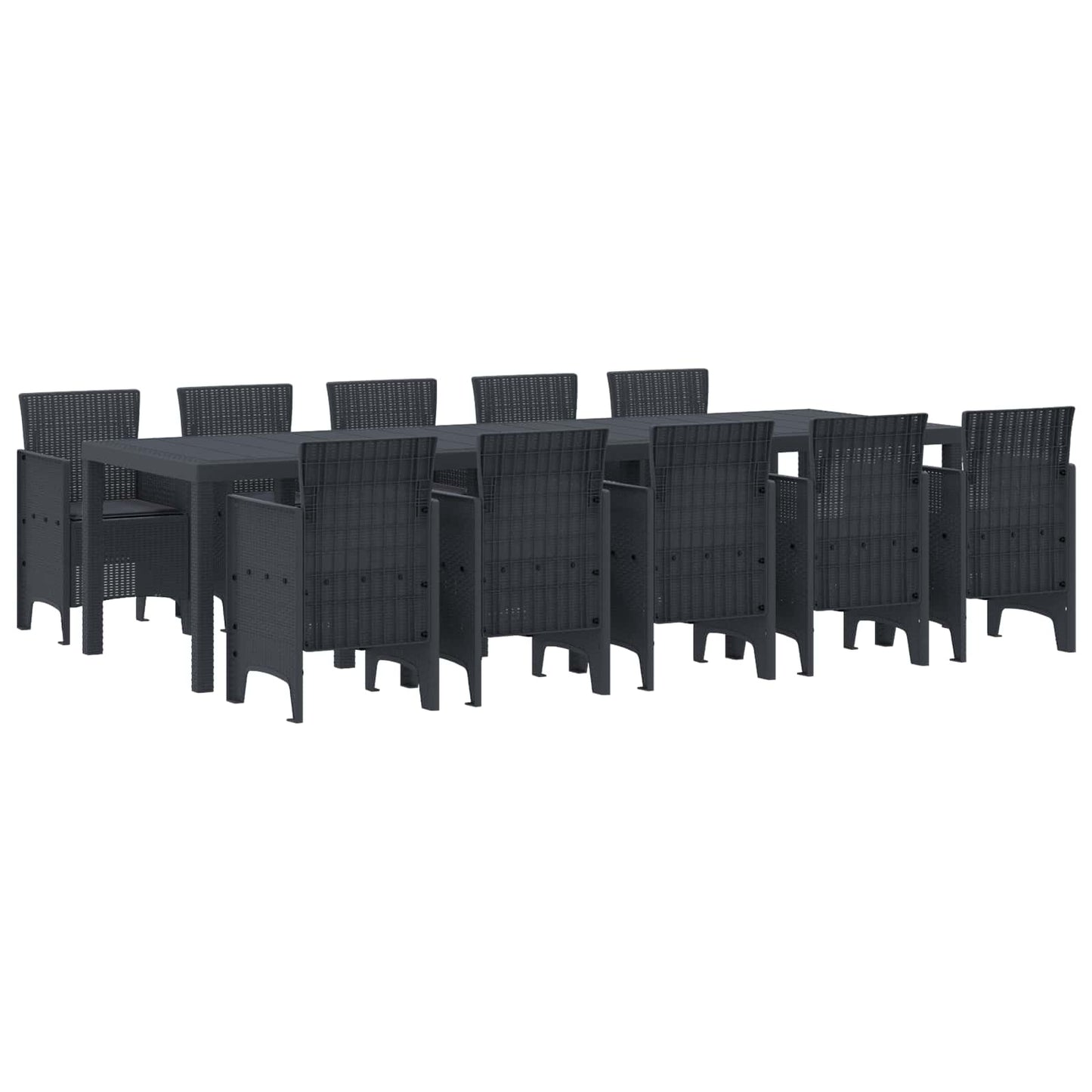 JUNG Vida Garten Essgruppe 11 pcs Anthrazit Kunststoff-Rattan