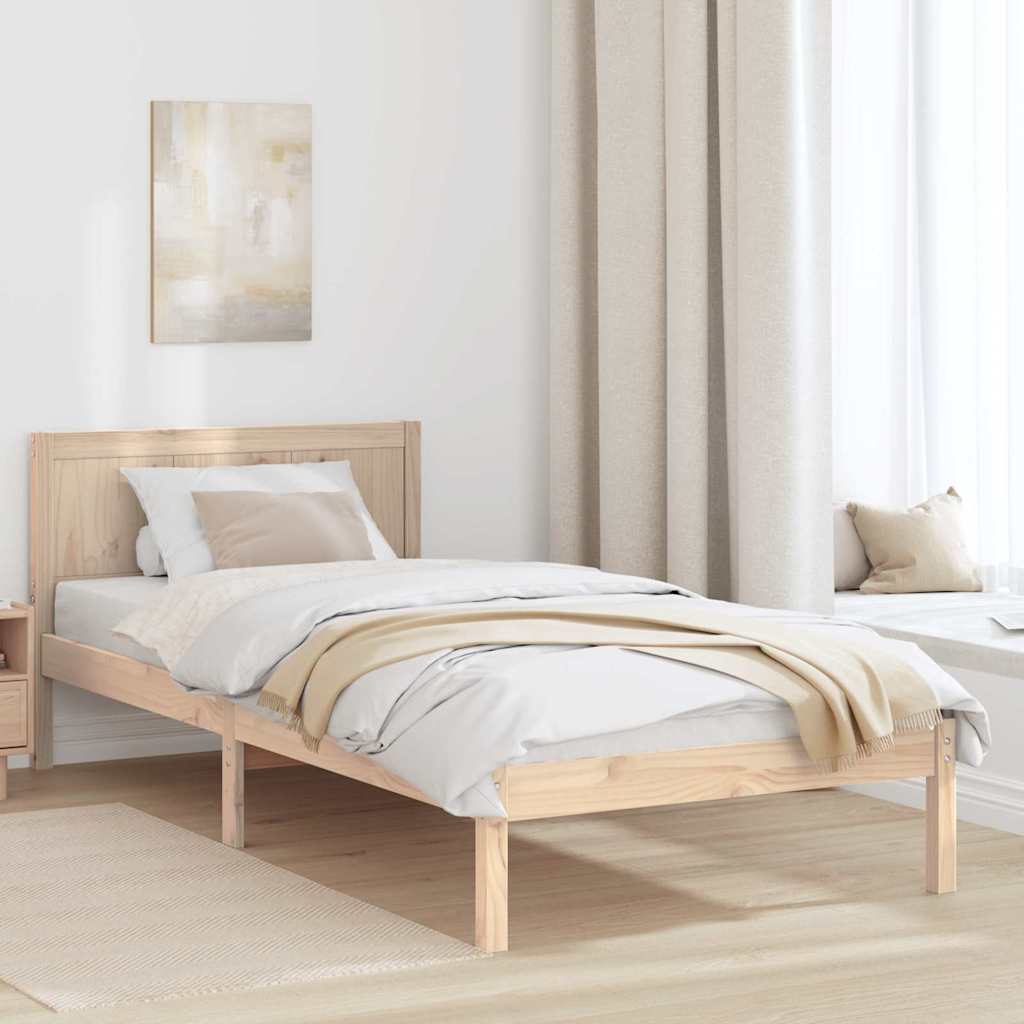 JUNG Vida Bettgestell Braun 75 x 190 cm Massivholz Kiefer