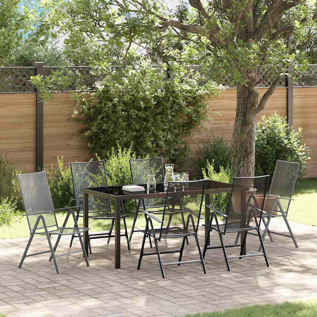 JUNG Vida Garten Essgruppe 7 pcs Anthrazit Pulverbeschichteter Stahl