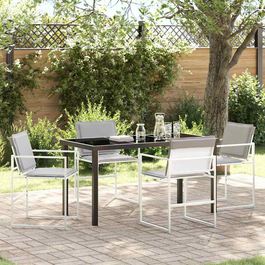 JUNG Vida Garten Essgruppe 5 pcs Weiß Pulverbeschichteter Stahl