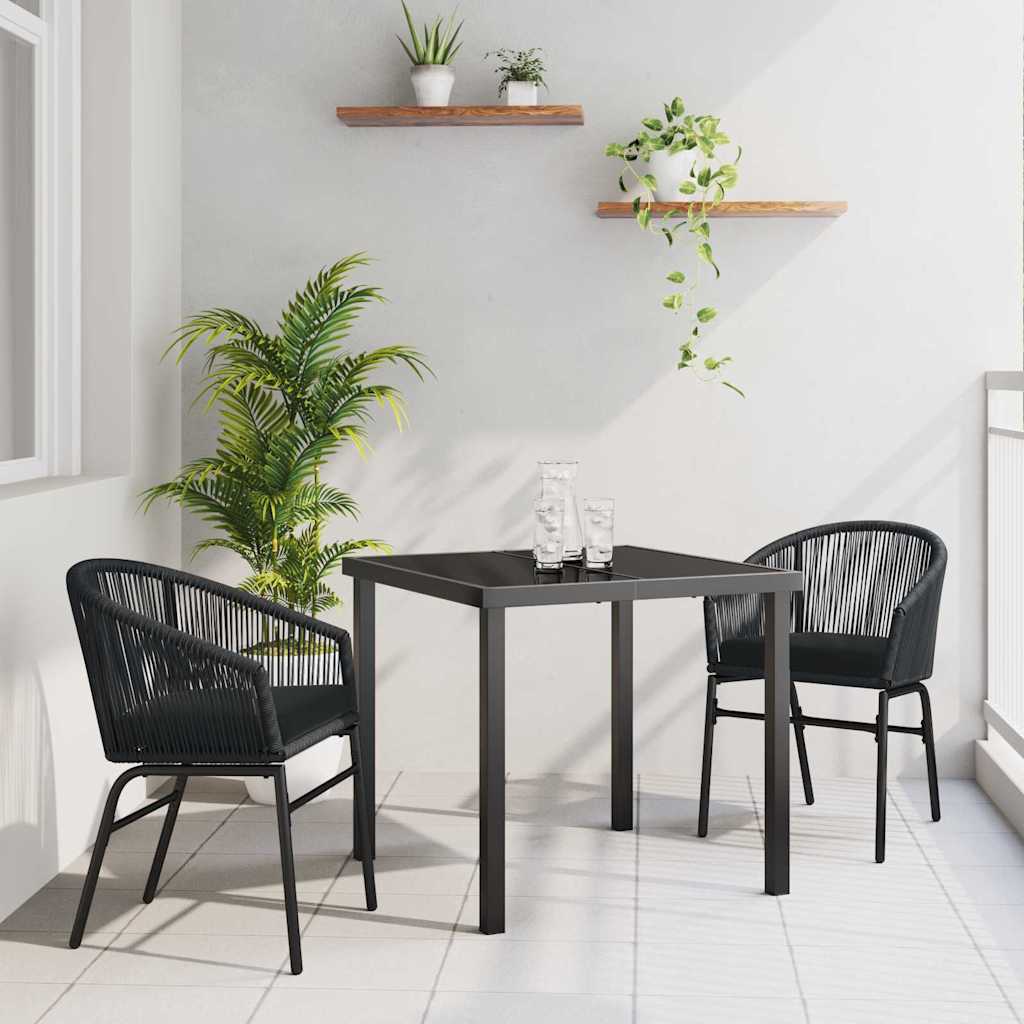 JUNG Vida Garten Essgruppe 3 pcs Schwarz Pulverbeschichteter Stahl