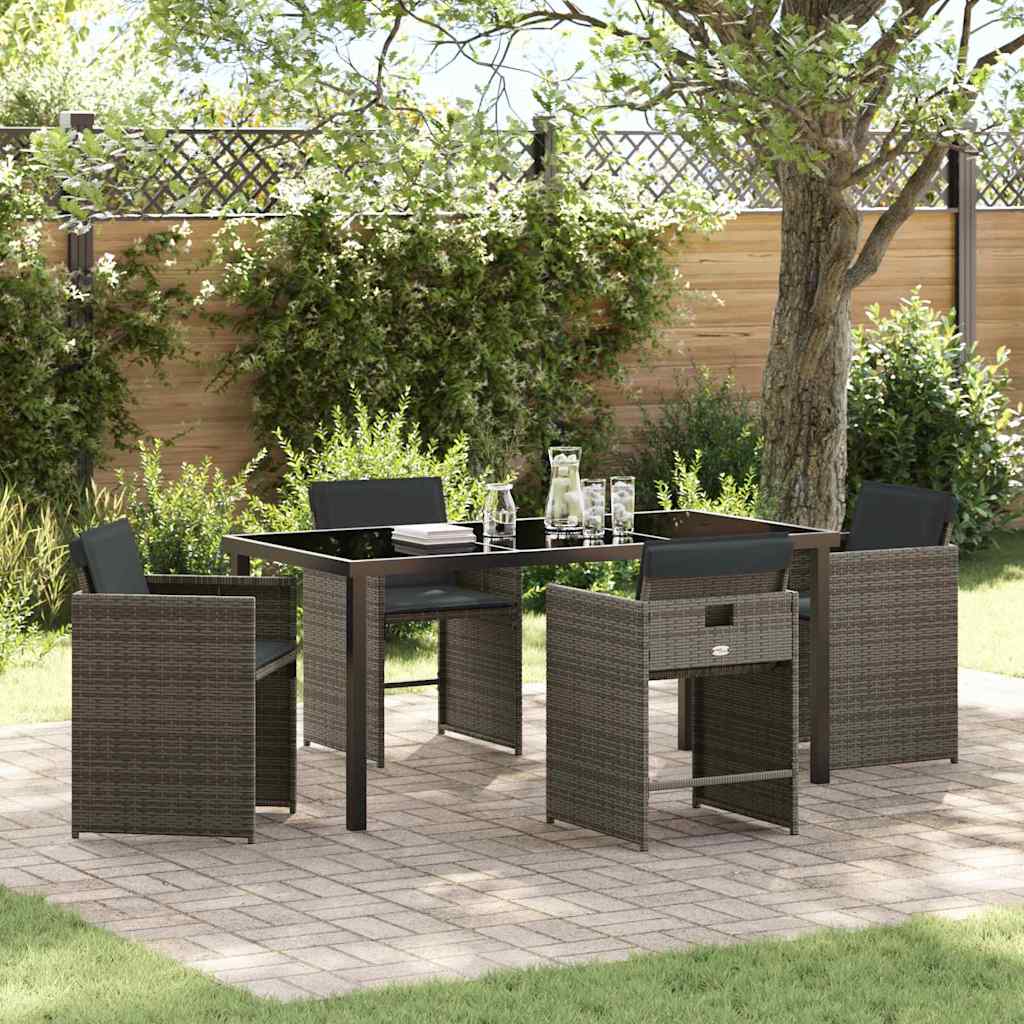JUNG Vida Garten Essgruppe 5 pcs Grau Poly-Rattan