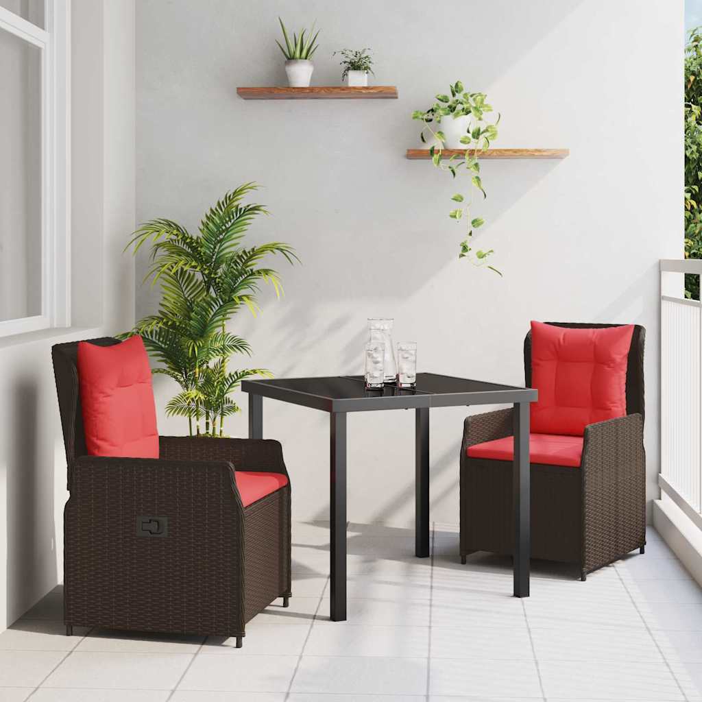 JUNG Vida Garten Essgruppe 3 pcs Braun Poly Rattan