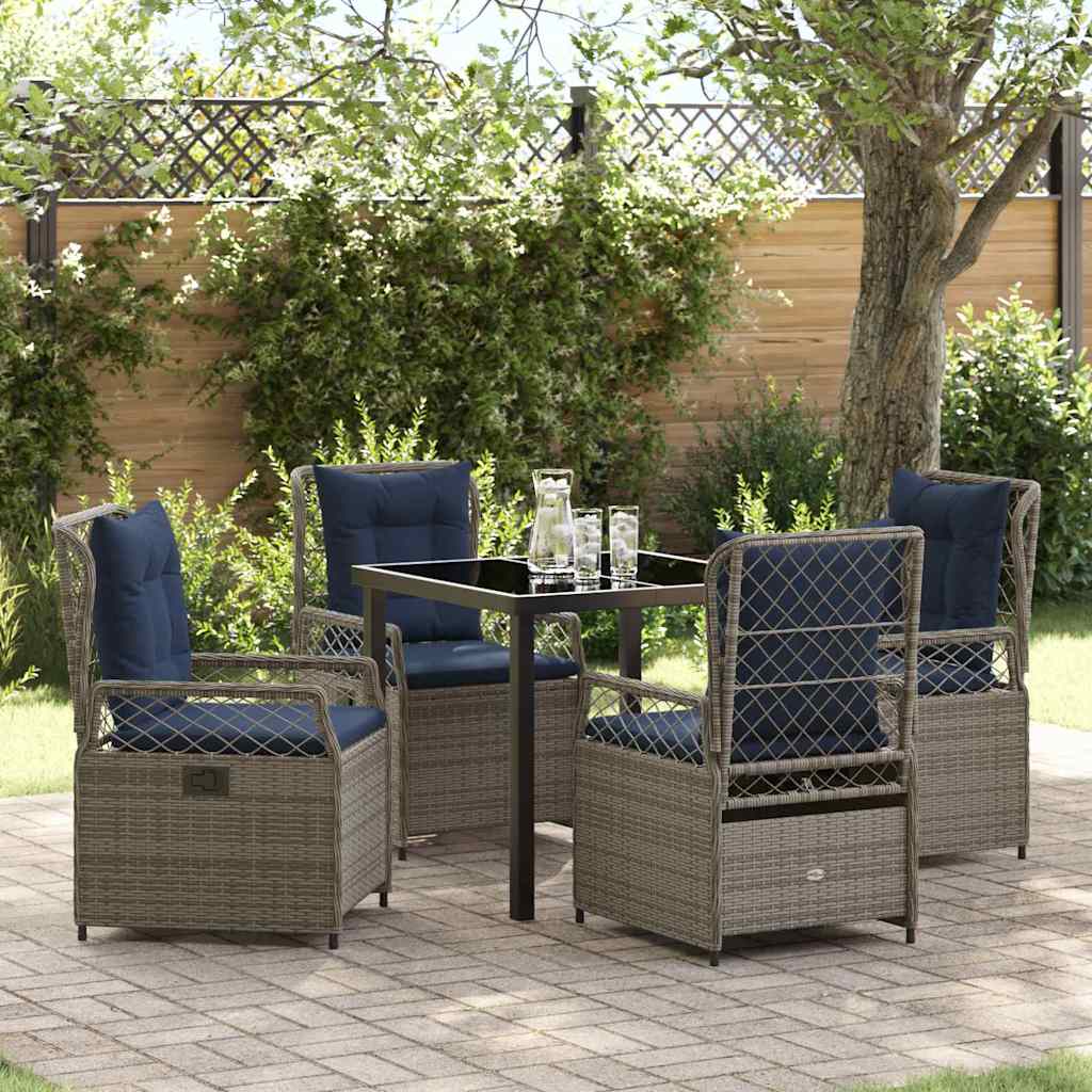 JUNG Vida Garten Essgruppe 5 pcs Grau Poly-Rattan