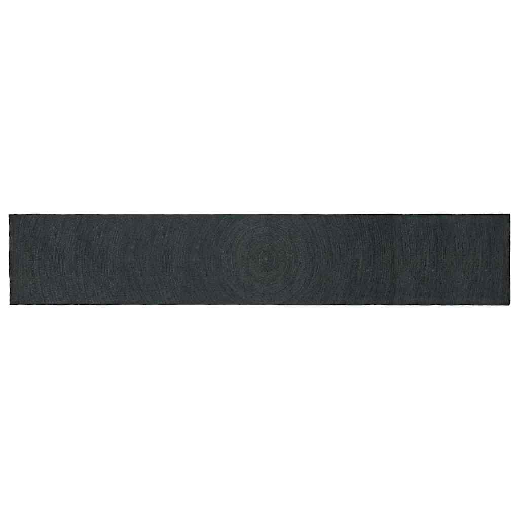 JUNG Vida Bereichsteppiche Rechtwinklig Dunkelgrau 80 x 400 cm Jute