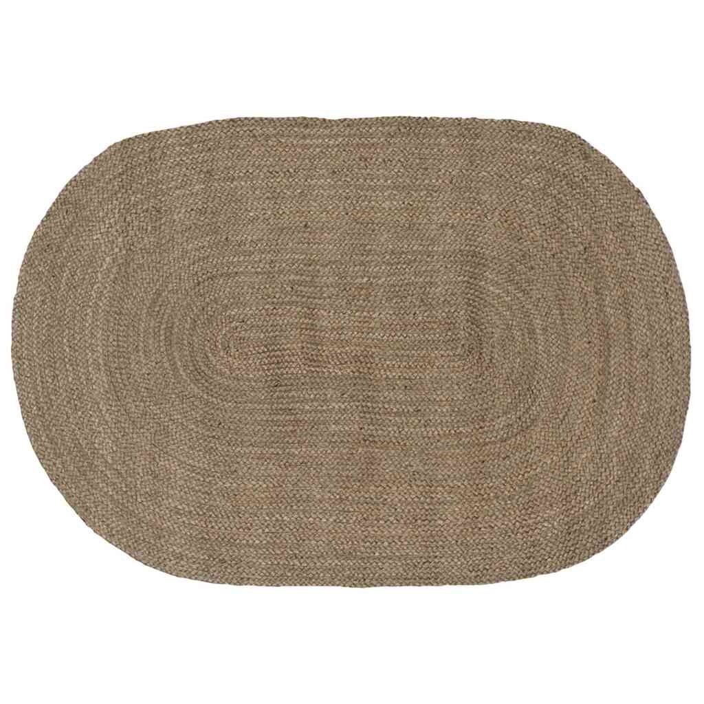 JUNG Vida Bereichsteppiche Oval Grau 122 x 183 cm Jute