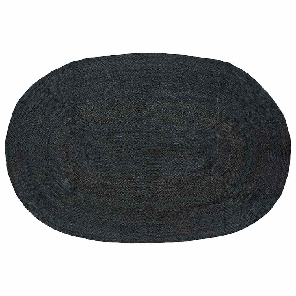 JUNG Vida Bereichsteppiche Oval Schwarz 205 x 305 cm Jute