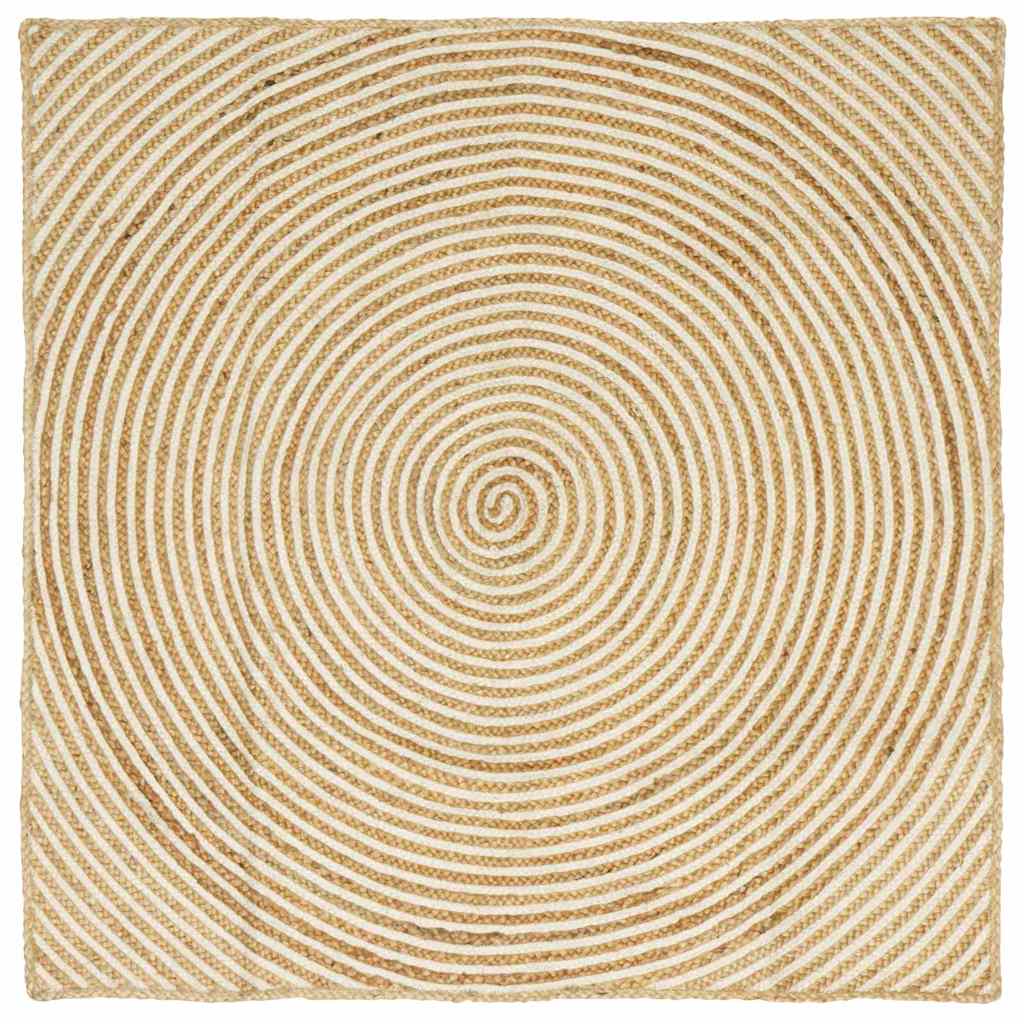 JUNG Vida Teppich Natürlich und Weiß 120 x 120 cm Jute