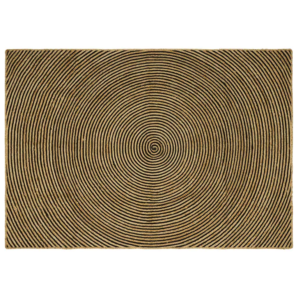 JUNG Vida Teppich Natürlich und Schwarz 240 x 340 cm Jute