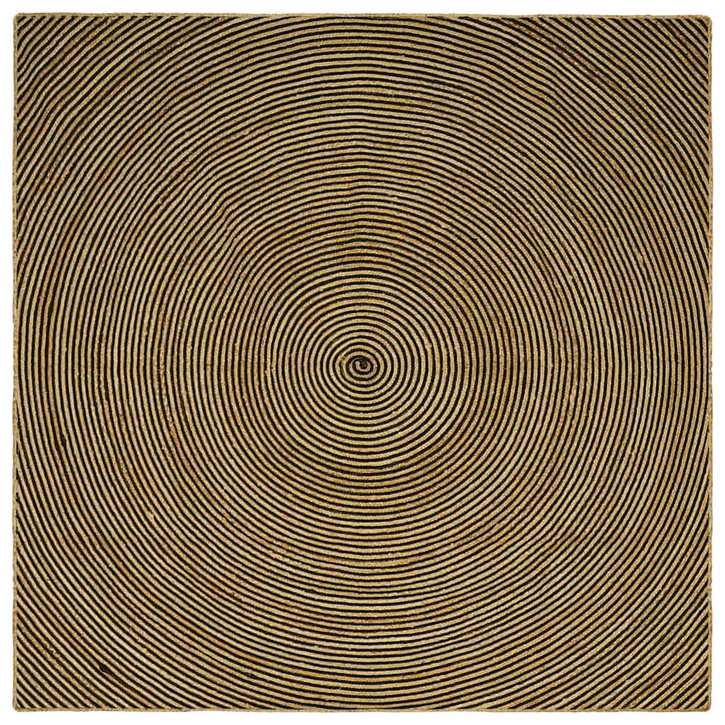 JUNG Vida Teppich Natürlich und Schwarz 300 x 300 cm Jute