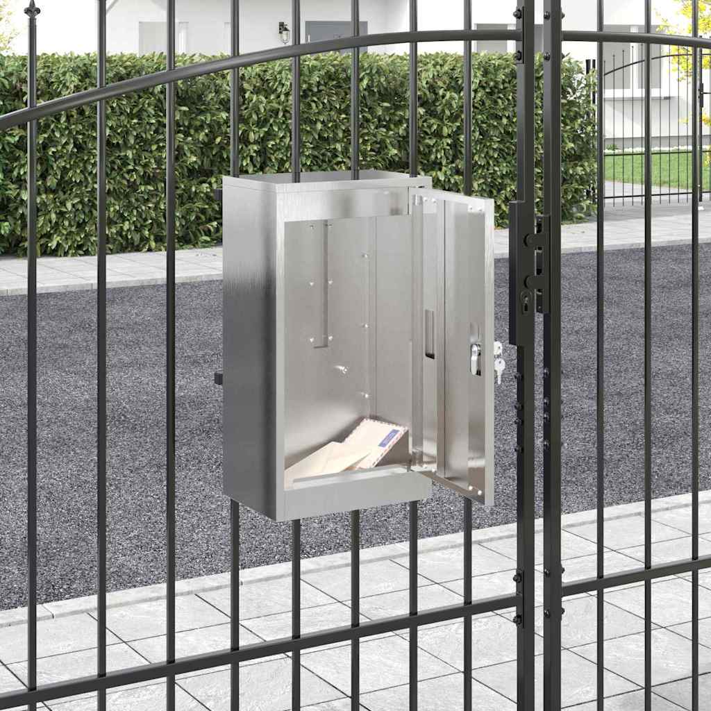 JUNG Vida Briefkasten mit Speicher Silber 30 x 20 x 55 cm Edelstahl