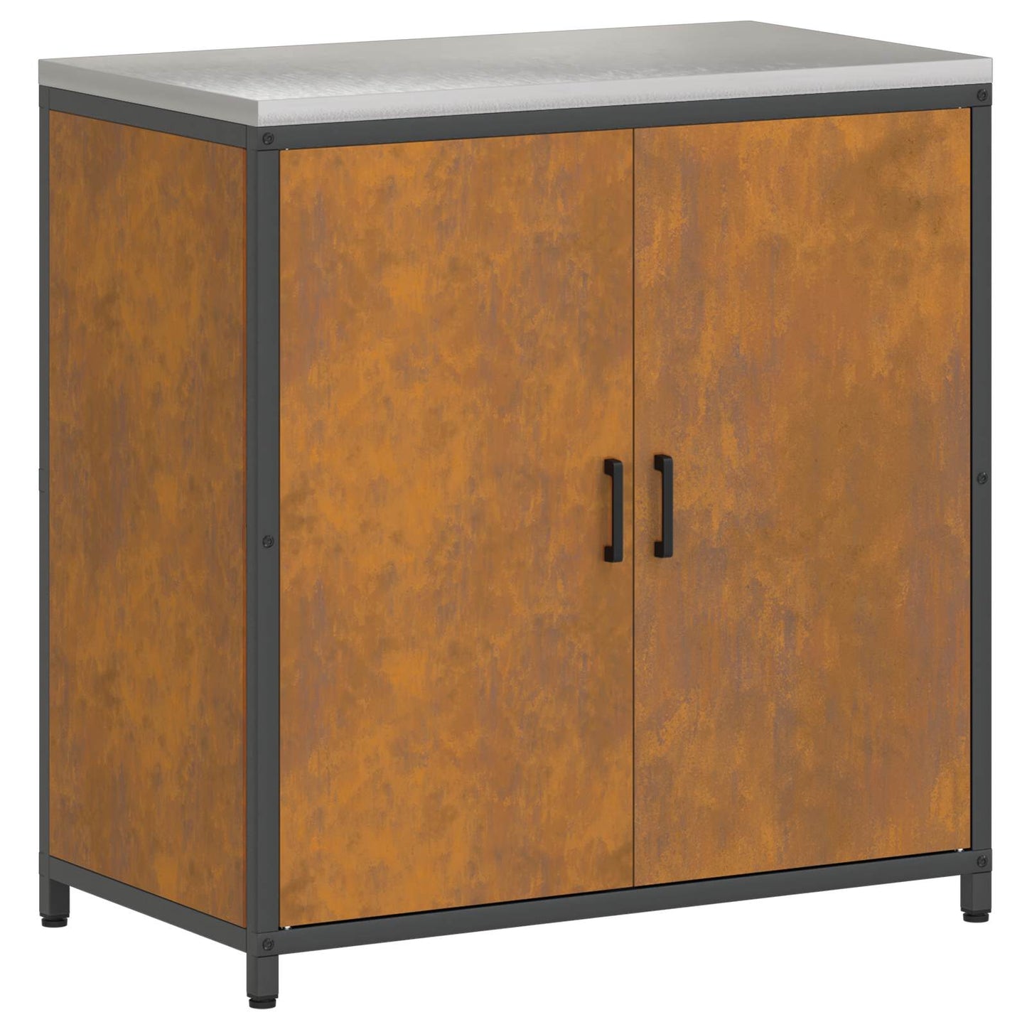 JUNG Vida Küchenaufbewahrung mit Regal Rostig 60 x 50 x 92 cm Stahl