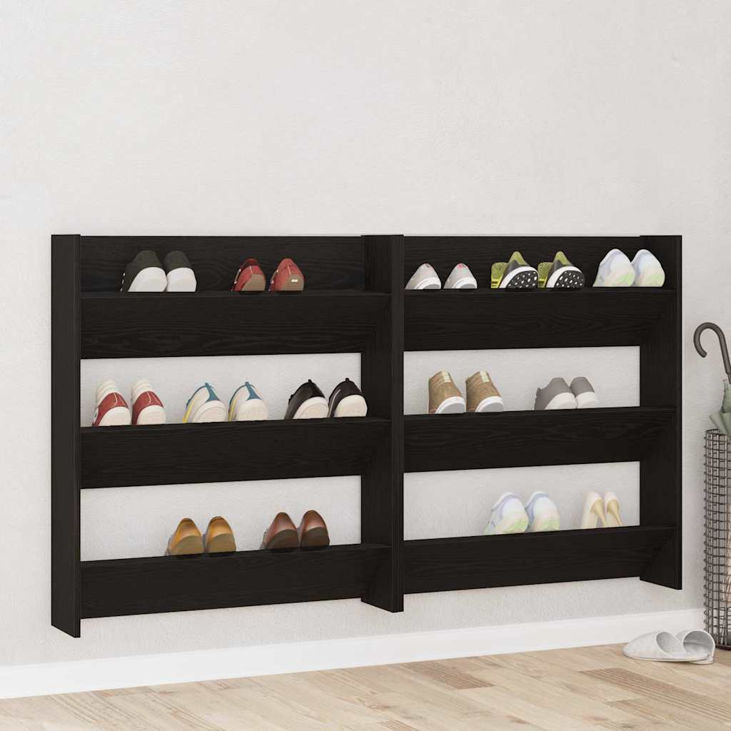 JUNG Vida Schuhschrank 2 pcs Schwarz Eichen-Optik 85 x 18 x 90 cm