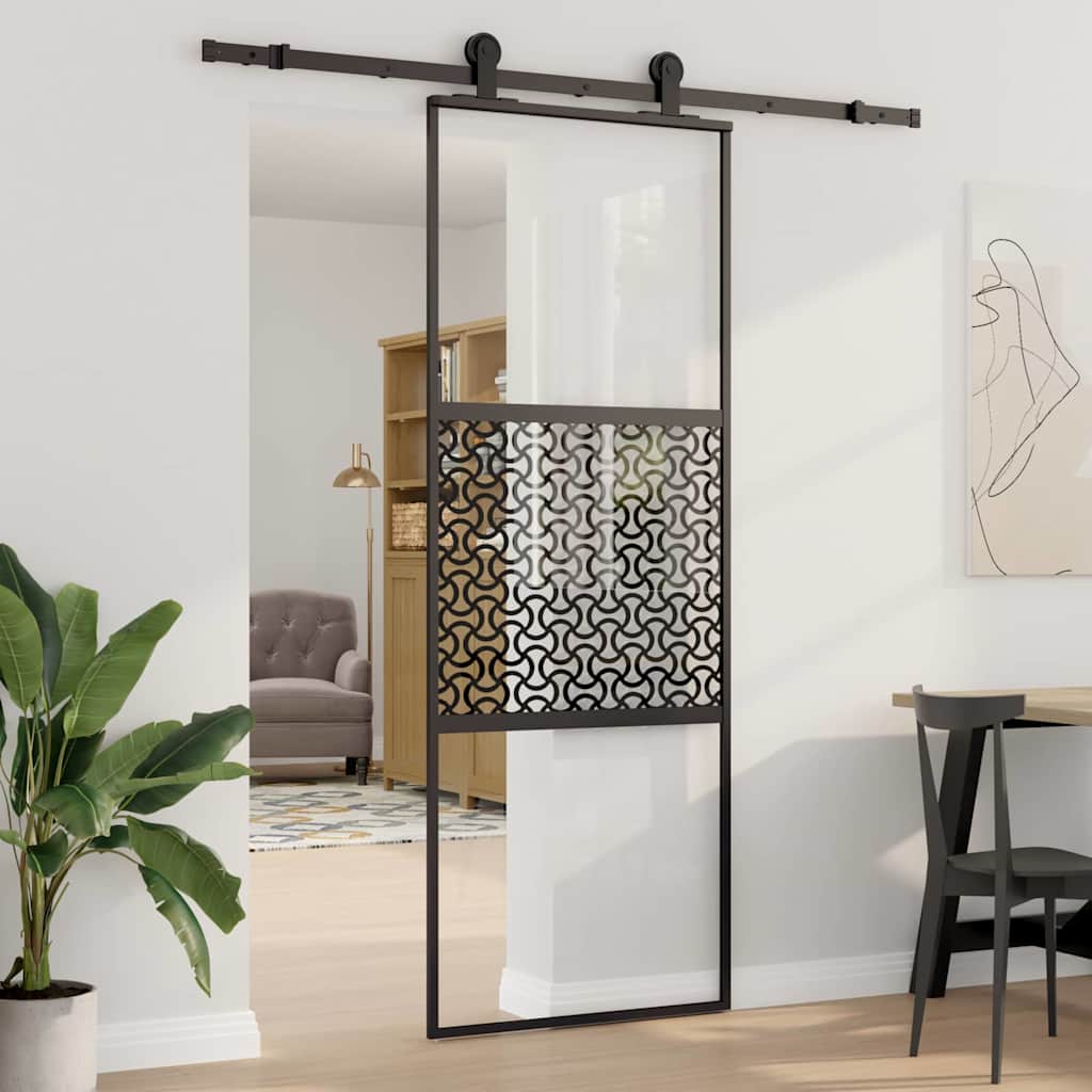 JUNG Vida Glastür Schwarz 90 x 2 x 205 cm Aluminium