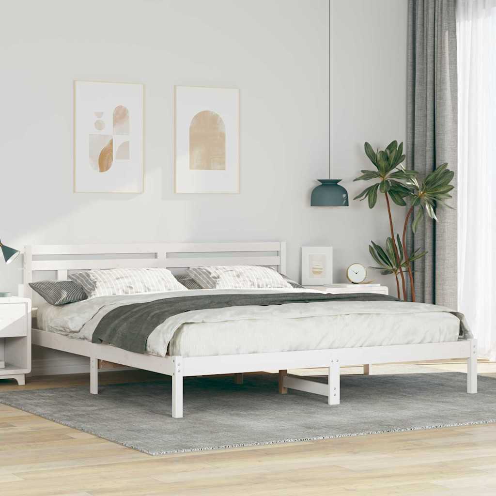 JUNG Vida Bettrahmen Weiß 200 x 200 cm Massives Kiefernholz