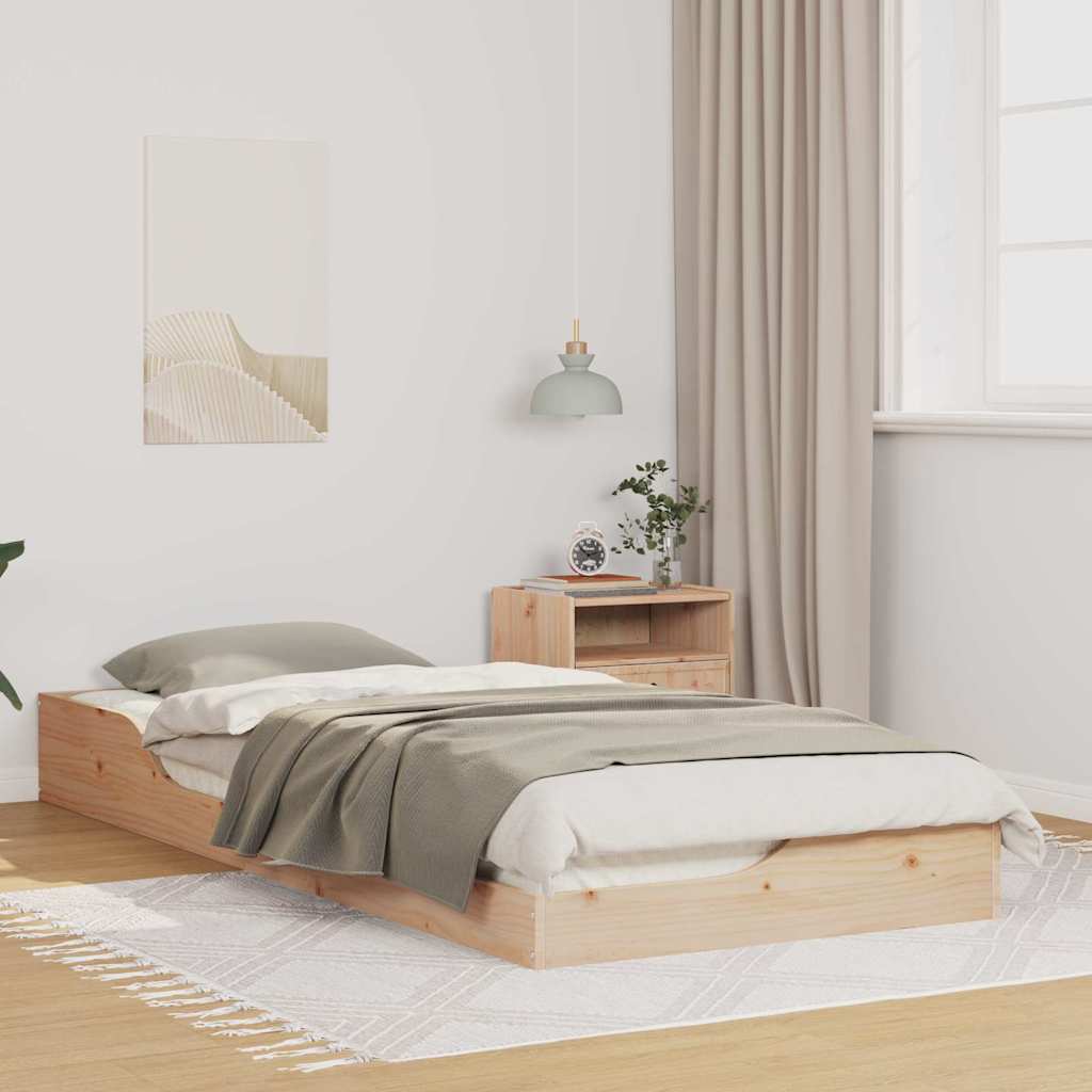 JUNG Vida Bettrahmen Braun 90 x 220 cm Massives Kiefernholz