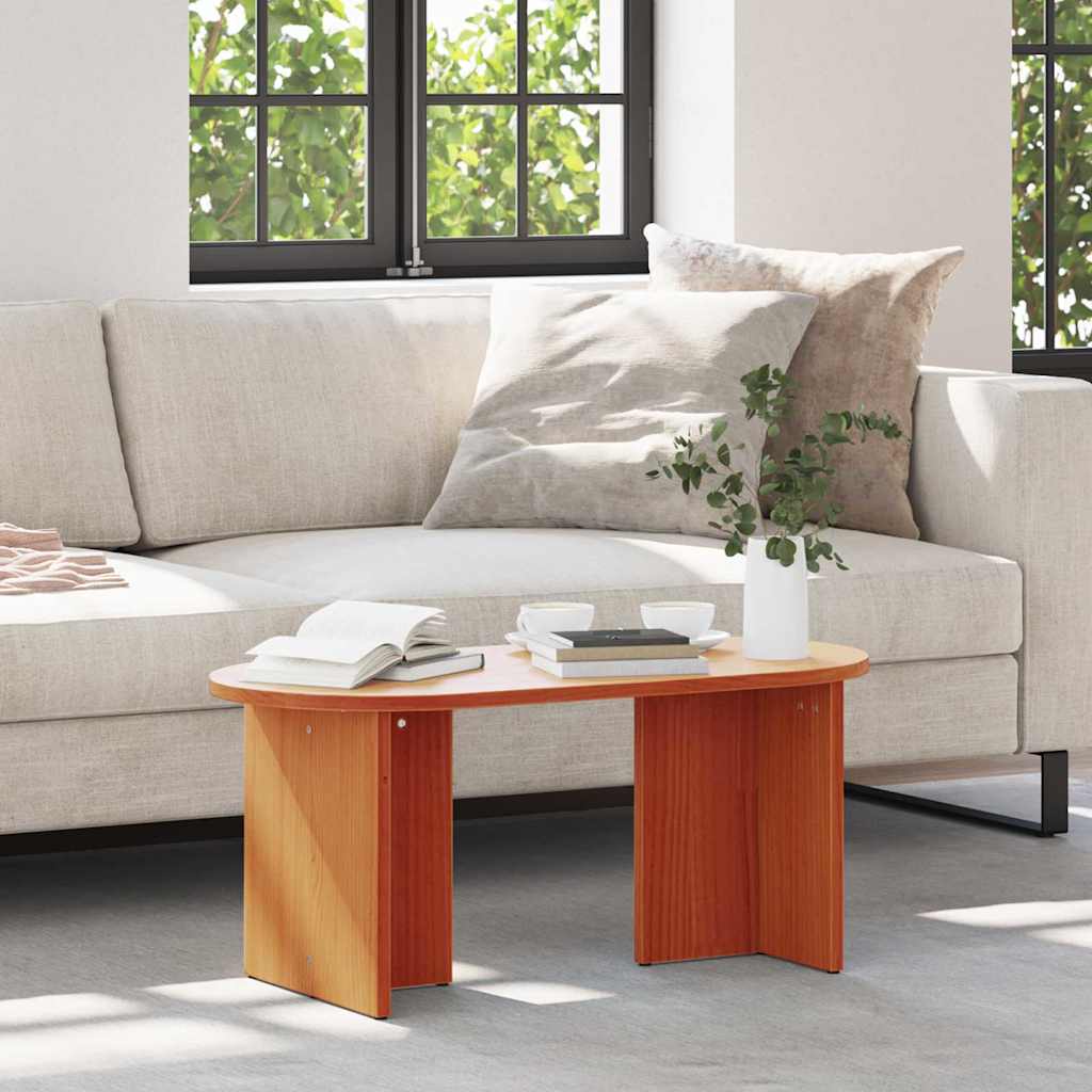 JUNG Vida Couchtisch Wachsbraun 80 x 39,5 x 35 cm Massivholz Kiefer