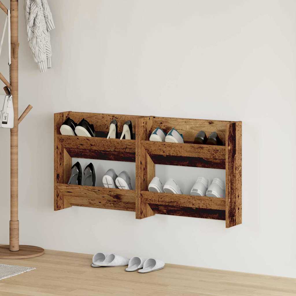 JUNG Vida Schuhschrank 2 pcs Altholz 60 x 18 x 60 cm Holzwerkstoff